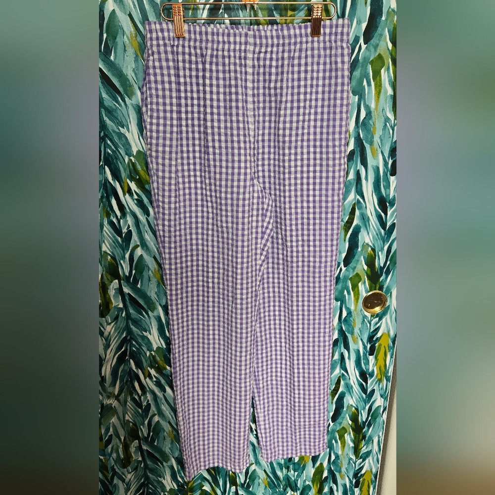 Appleseeds Purple Gingham Searsucker Pants